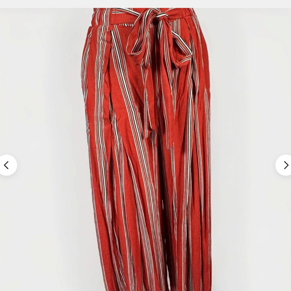 (S) SIMPLEE AWESOME Vertical Striped High Waist Palazzo w/ Slit Leg - Picture 2 of 12